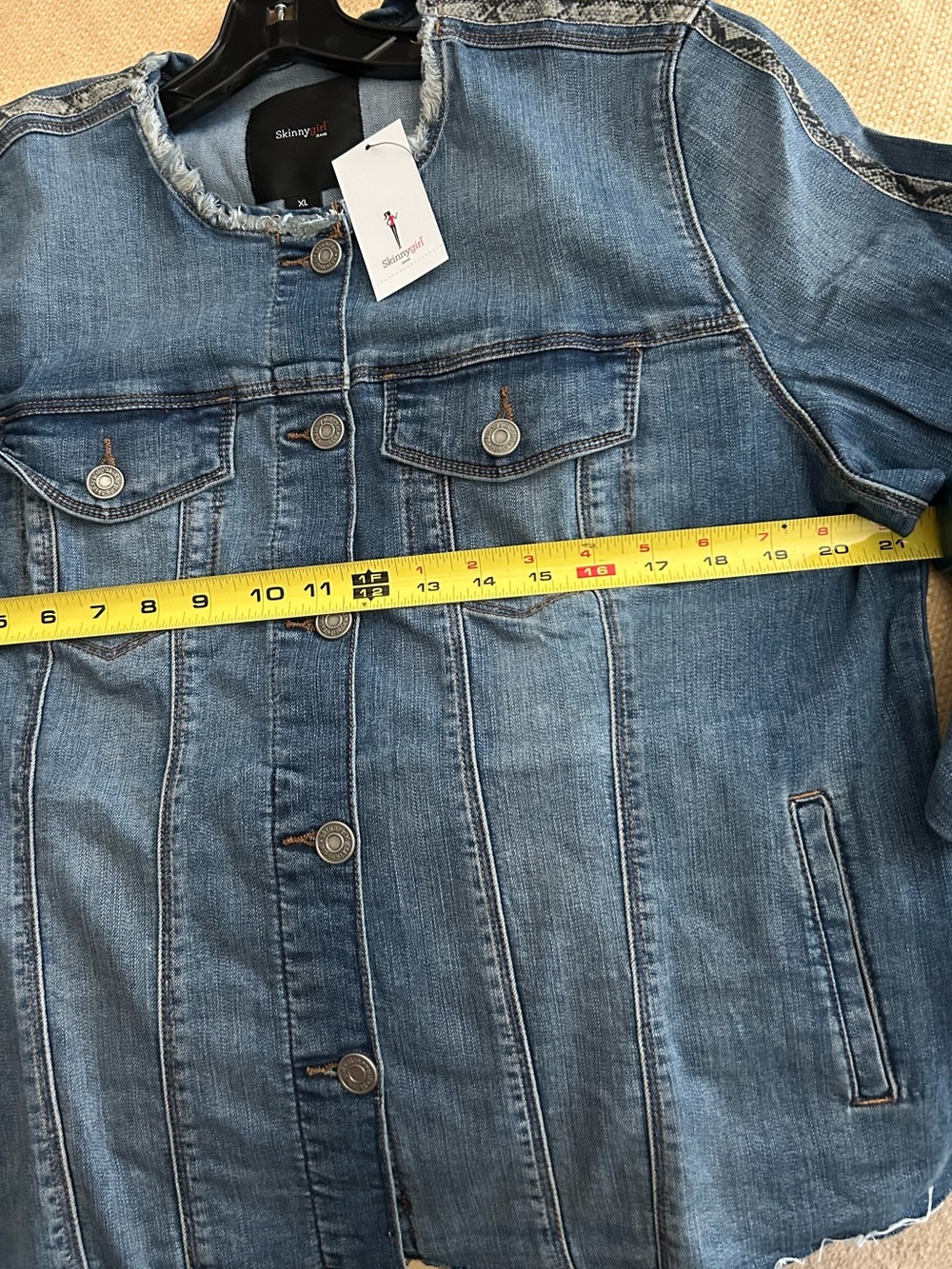 SKINNYGIRL NWT Denim Jean Jacket. P2P is 21 - Picture 6 of 8